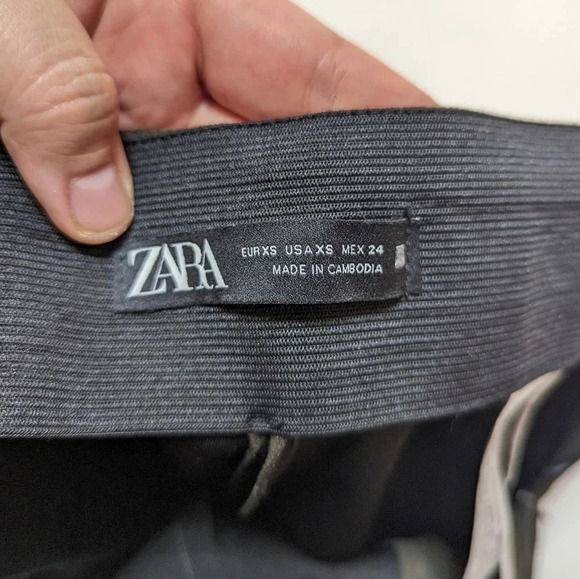 Zara  Suede Brown Green Skinny Dress Pants Zipper Ankle Woman's XS - Picture 5 of 8